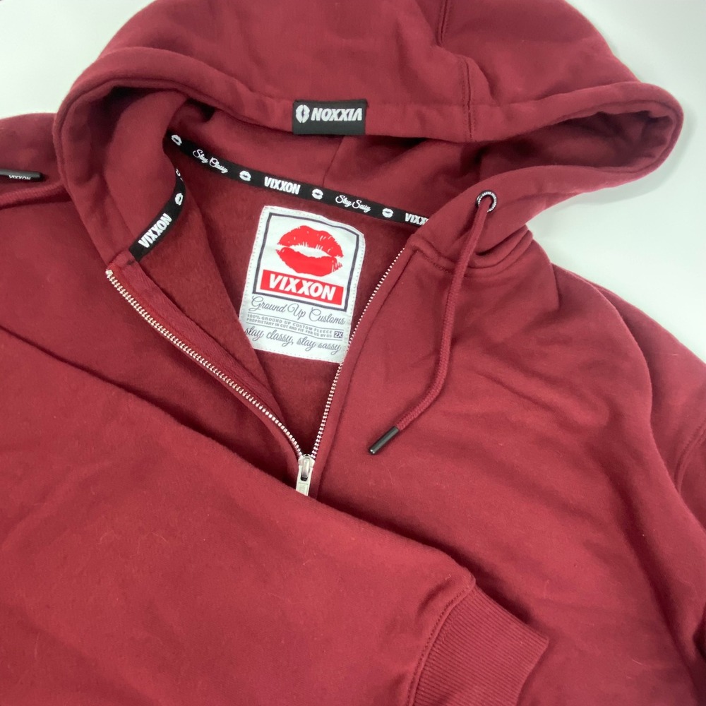 Vixxon By Dixxion- Ground Up Customs Classy Burgundy Zip Up Hoodie- Size‎ 2XL
